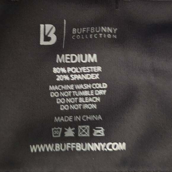 Buffbunny COORD Set Leggings & Bra Grey Stripe Medium Perform Fabric - Picture 3 of 7